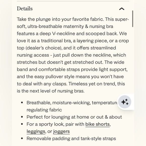 NWT Kindred Bravely Cream V-Neck Nursing and Maternity Bralette - Picture 9 of 9